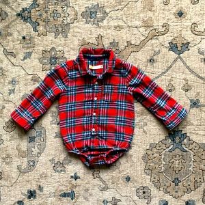 3/$24 Baby Boden Plaid Flannel Onesie
